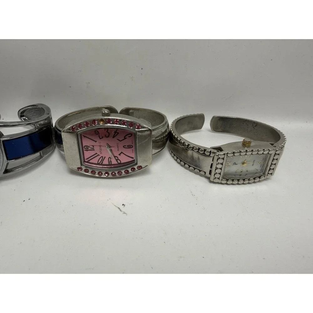 Cuff Bangle Bracelet Mostly Silver & Gold Tone Ladies Watches‎ ALL METAL Lot 20